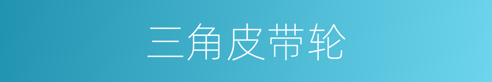 三角皮带轮的同义词