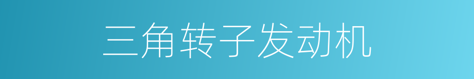 三角转子发动机的同义词