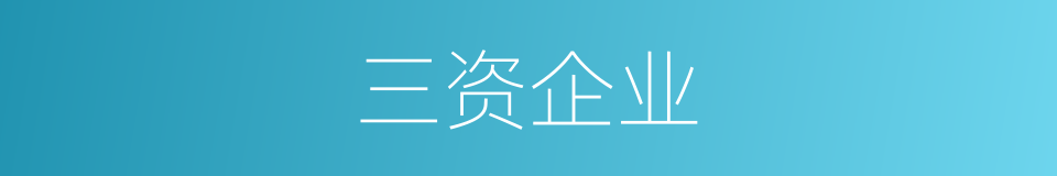 三资企业的意思