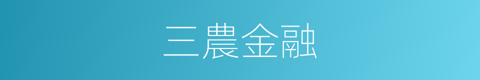 三農金融的同義詞