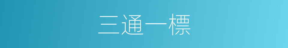 三通一標的同義詞