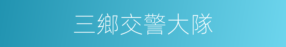 三鄉交警大隊的同義詞