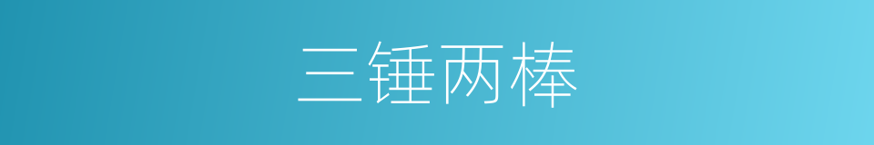 三锤两棒的意思