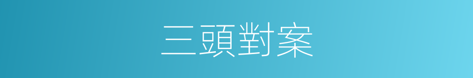三頭對案的意思
