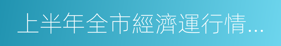 上半年全市經濟運行情況綜述的同義詞