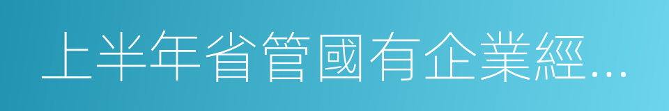 上半年省管國有企業經濟運行分析報告的同義詞