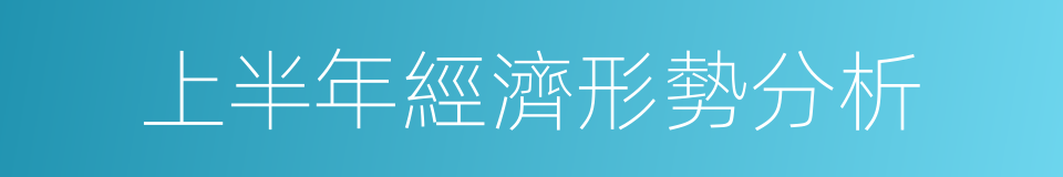 上半年經濟形勢分析的同義詞