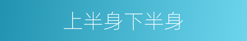 上半身下半身的同义词