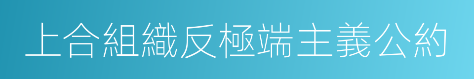 上合組織反極端主義公約的同義詞