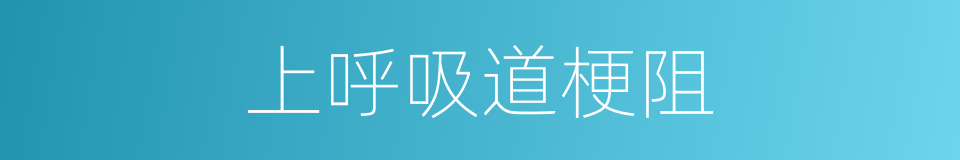 上呼吸道梗阻的同义词