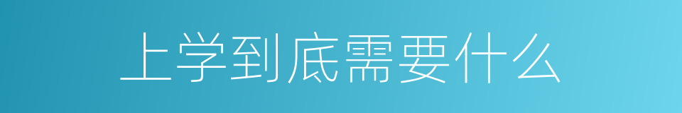 上学到底需要什么的同义词