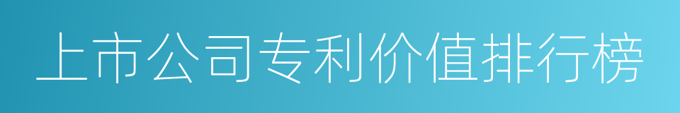 上市公司专利价值排行榜的同义词