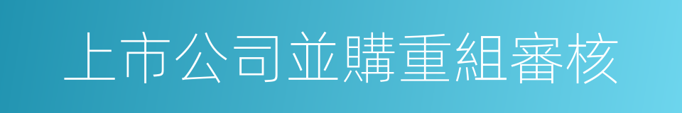 上市公司並購重組審核的同義詞