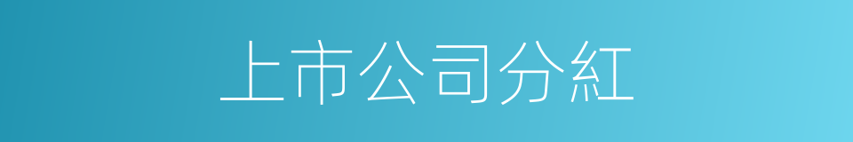 上市公司分紅的同義詞