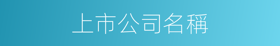 上市公司名稱的同義詞
