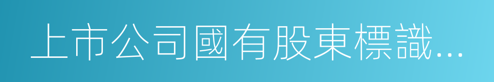 上市公司國有股東標識管理暫行規定的同義詞