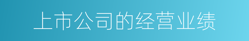 上市公司的经营业绩的同义词