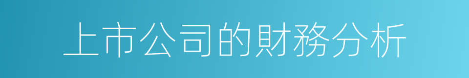 上市公司的財務分析的同義詞