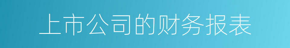 上市公司的财务报表的同义词