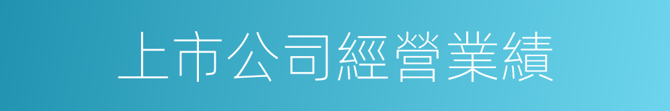 上市公司經營業績的同義詞