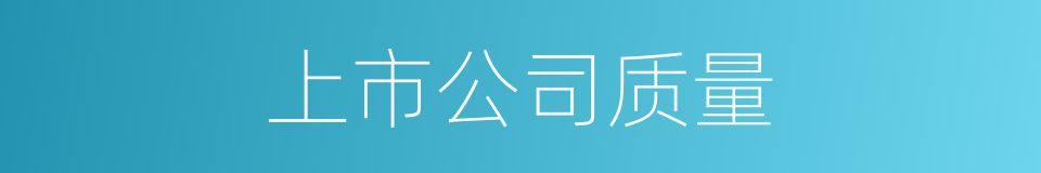 上市公司质量的同义词