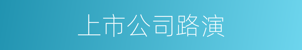 上市公司路演的同义词