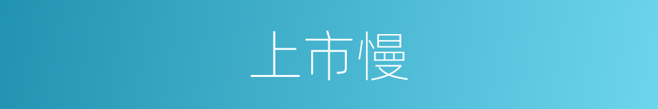 上市慢的同义词