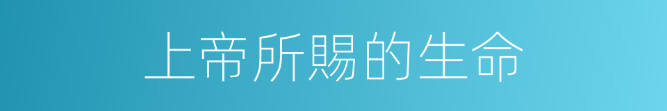 上帝所賜的生命的同義詞