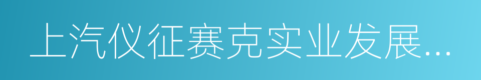 上汽仪征赛克实业发展有限公司的同义词