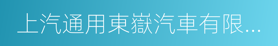 上汽通用東嶽汽車有限公司的同義詞