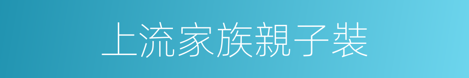 上流家族親子裝的同義詞