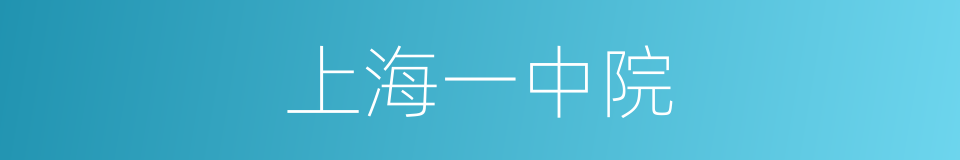 上海一中院的同义词