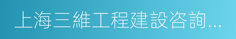 上海三維工程建設咨詢有限公司的同義詞