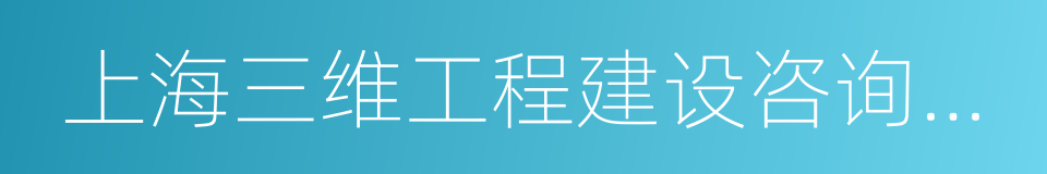 上海三维工程建设咨询有限公司的同义词