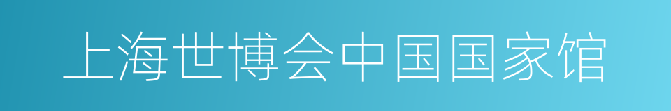 上海世博会中国国家馆的同义词