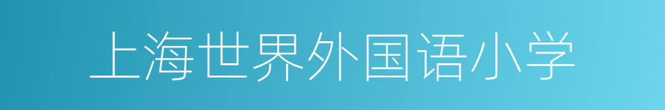 上海世界外国语小学的同义词