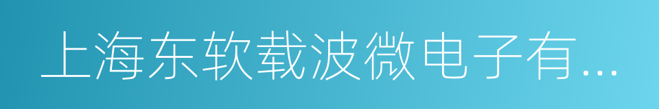 上海东软载波微电子有限公司的同义词