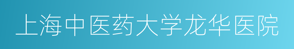 上海中医药大学龙华医院的同义词