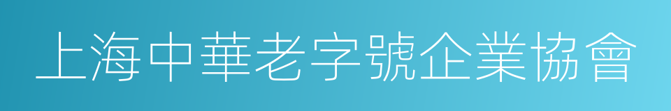 上海中華老字號企業協會的同義詞