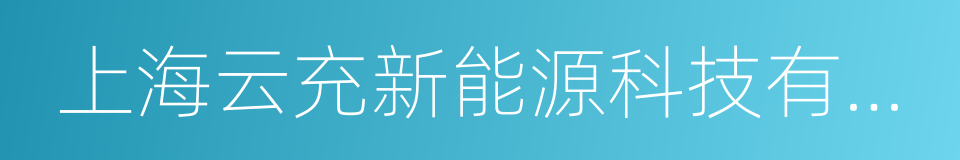 上海云充新能源科技有限公司的同义词