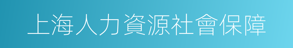 上海人力資源社會保障的同義詞