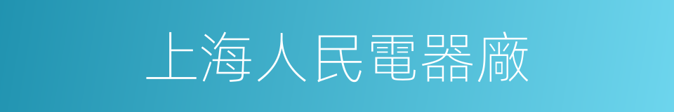 上海人民電器廠的同義詞