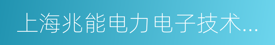 上海兆能电力电子技术有限公司的同义词