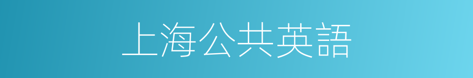 上海公共英語的同義詞
