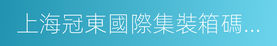 上海冠東國際集裝箱碼頭有限公司的同義詞