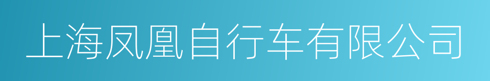 上海凤凰自行车有限公司的同义词