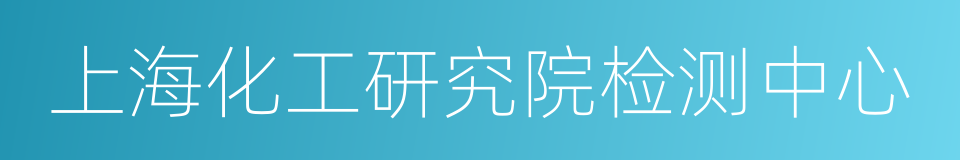 上海化工研究院检测中心的同义词