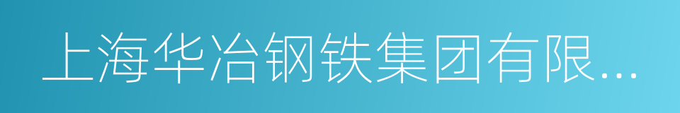 上海华冶钢铁集团有限公司的意思