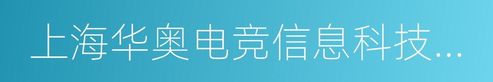 上海华奥电竞信息科技有限公司的同义词