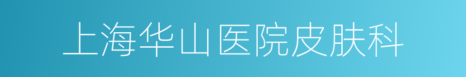 上海华山医院皮肤科的同义词